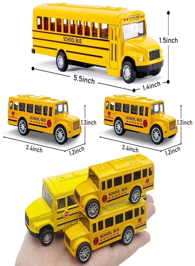 FANELEQU 3 Pack Pull Back School Bus Playset, Die-cast Metal Toy Vehicles with Bright Yellow for Boys Girls Kids Toddlers - Image 4